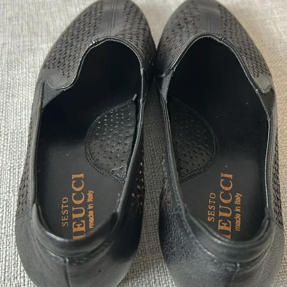Sesto Meucci made in Italy perforated black loafers Sizee 7 - Picture 4 of 11